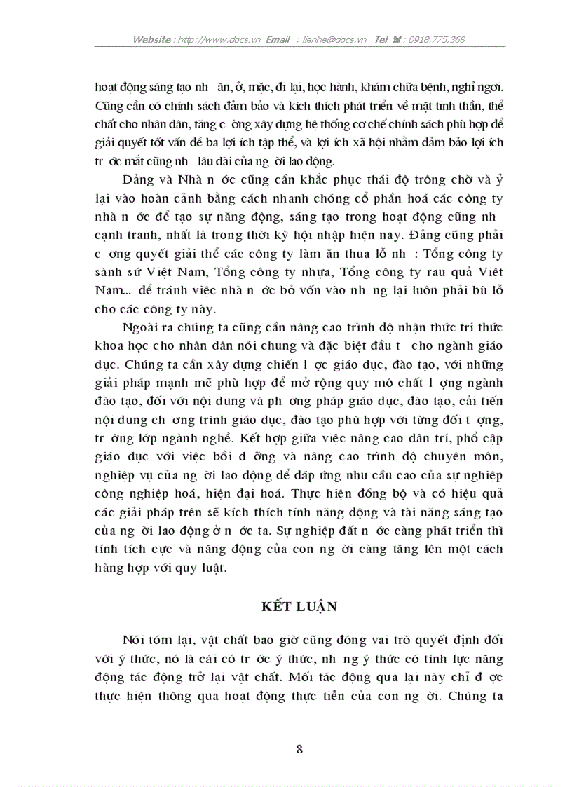 image for page Phân tích mối quan hệ giữa vật chất và ý thức vận dụng vào việc xây dựng xã hội chủ nghĩa ở nước ta