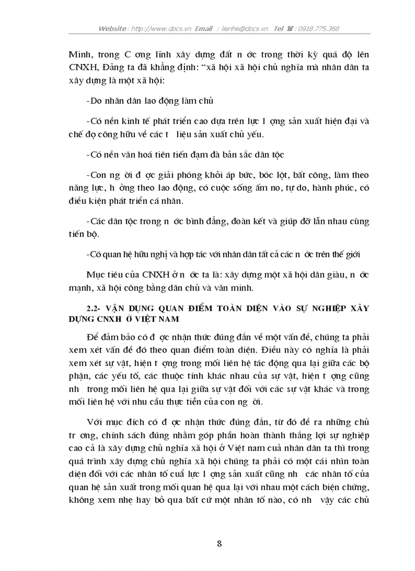 image for page Quan điểm toàn diện và vận dụng vào sự nghiệp xây dựng CNXH ở Việt nam hiện nay