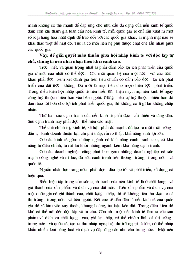 image for page Phép biện chứng về mâu thuẫn và việc phân tích mâu thuẫn giữa xây dựng kinh tế độc lập tự chủ với hội nhập kinh tế quốc tế