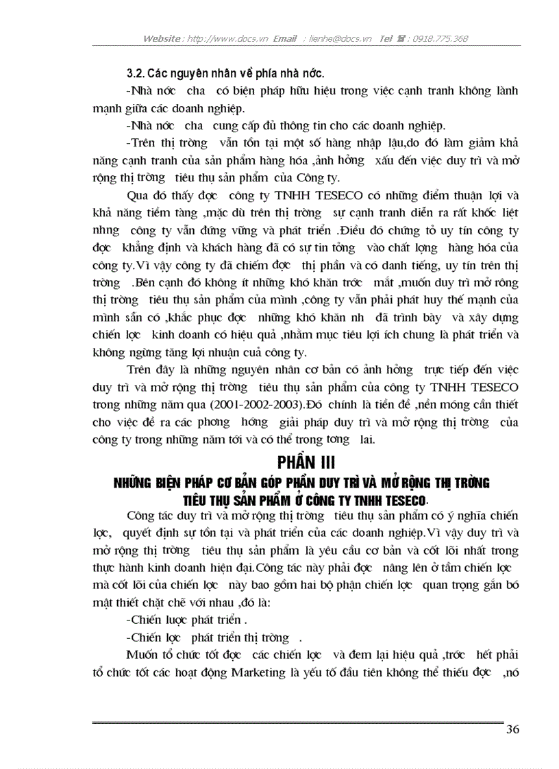 image for page Những biện pháp cơ bản góp phần duy trì và mở rộng thị trường tiêu thụ sản phẩm ở Công ty TNHH TESECO