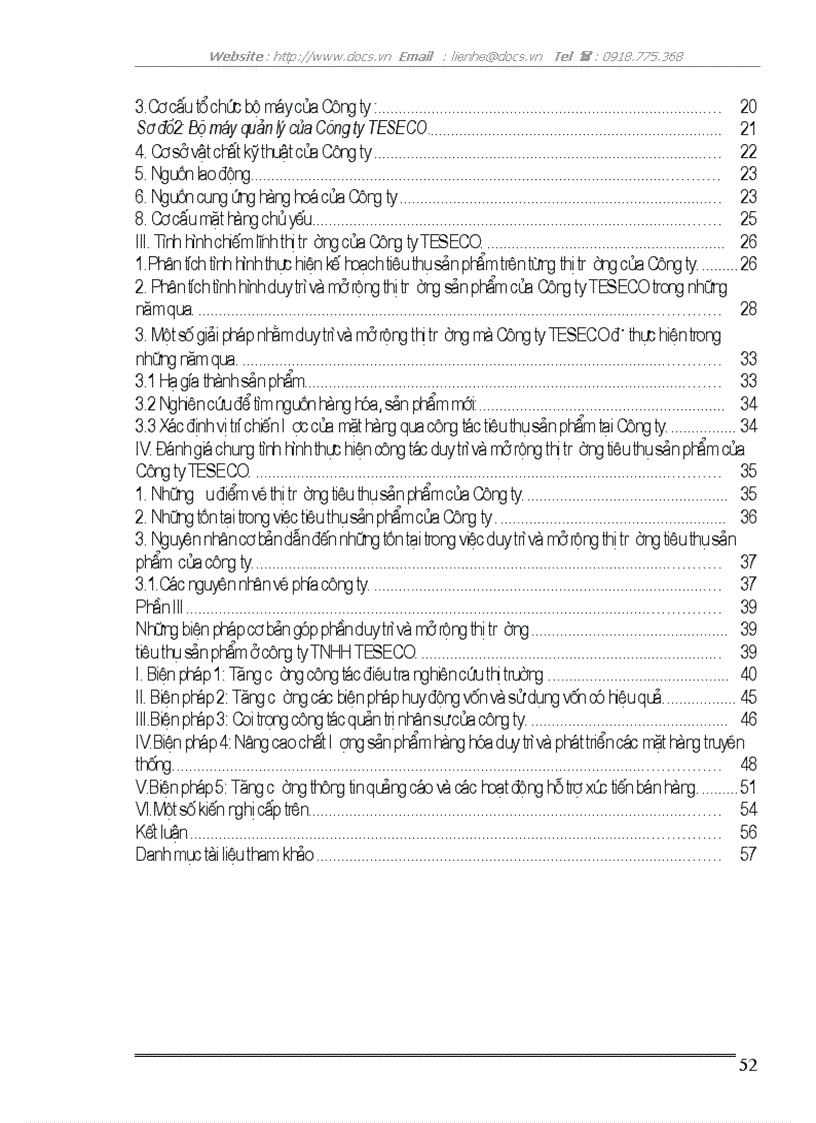 image for page Những biện pháp cơ bản góp phần duy trì và mở rộng thị trường tiêu thụ sản phẩm ở Công ty TNHH TESECO