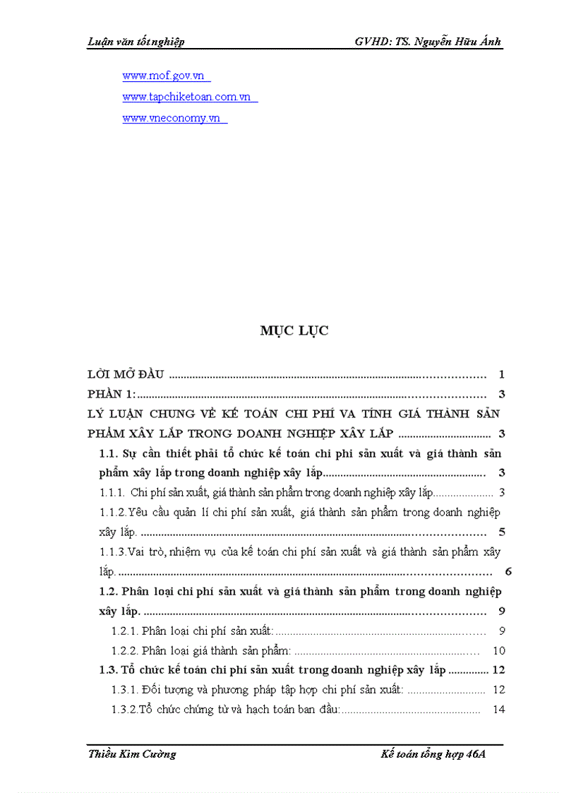 image for page Hoàn thiện công tác hạch toán chi phí và tính giá thành sản phẩm xây lắp tại CTCPCKLM Sông Đà