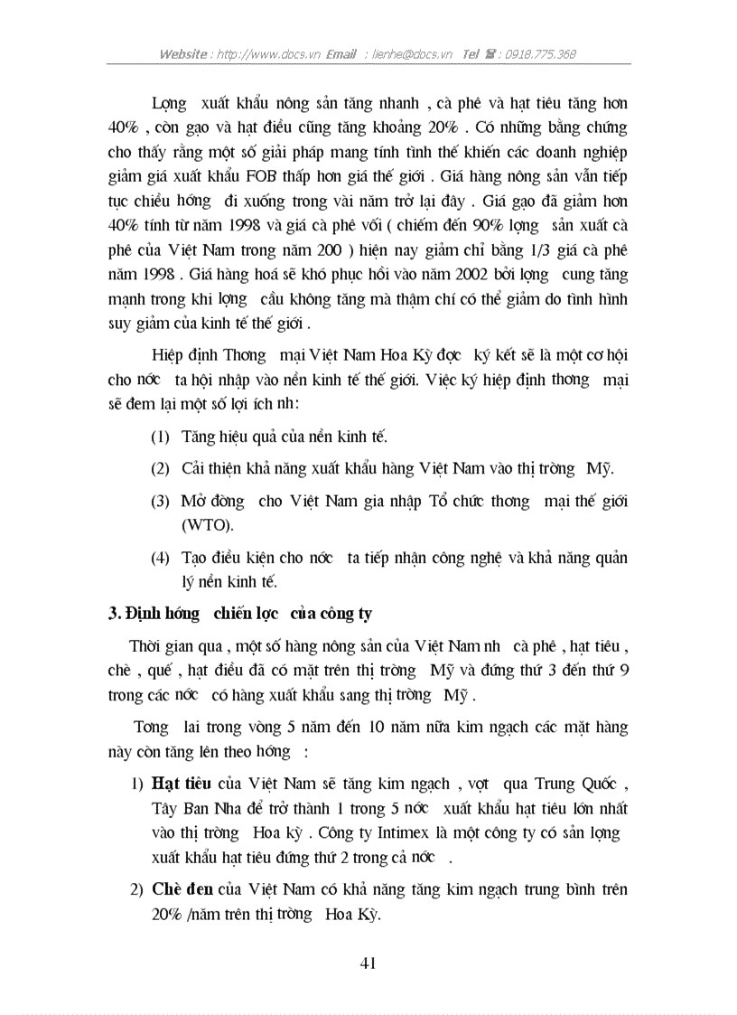 image for page Thực trạng sức cạnh tranh của sản phẩm nông sản XK của C ty INTIMEX trên thị trường Mỹ