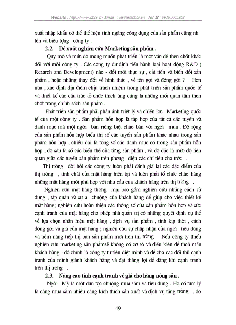 image for page Thực trạng sức cạnh tranh của sản phẩm nông sản XK của C ty INTIMEX trên thị trường Mỹ