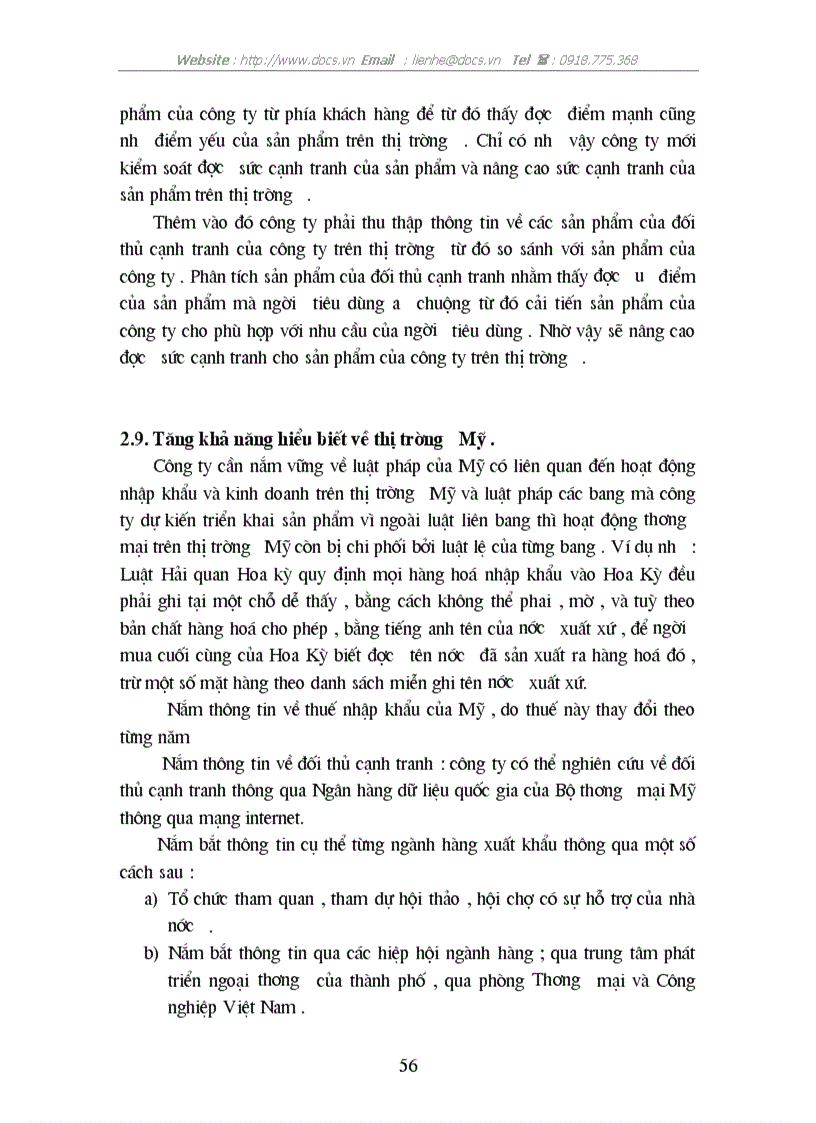 image for page Thực trạng sức cạnh tranh của sản phẩm nông sản XK của C ty INTIMEX trên thị trường Mỹ