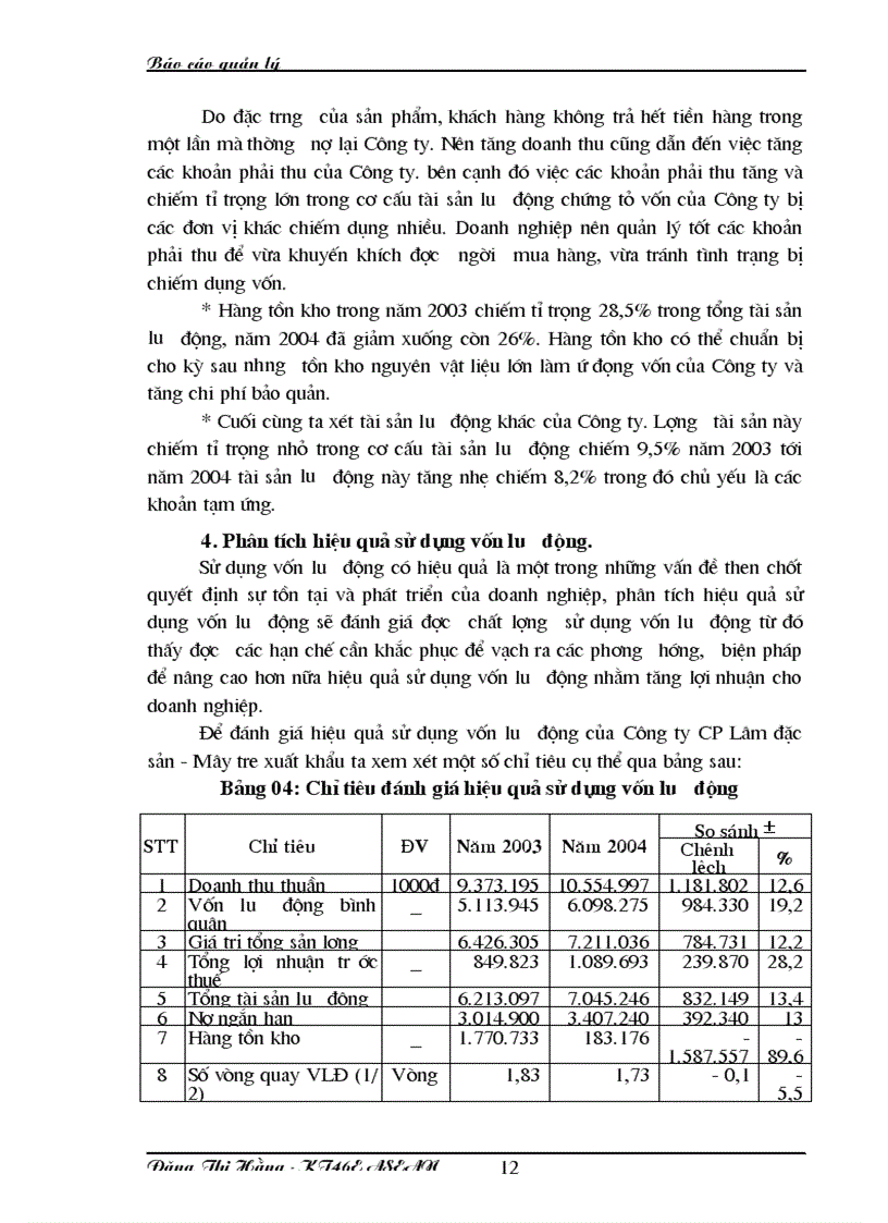 image for page Quản lý và hiệu quả sử dụng vốn lưu động