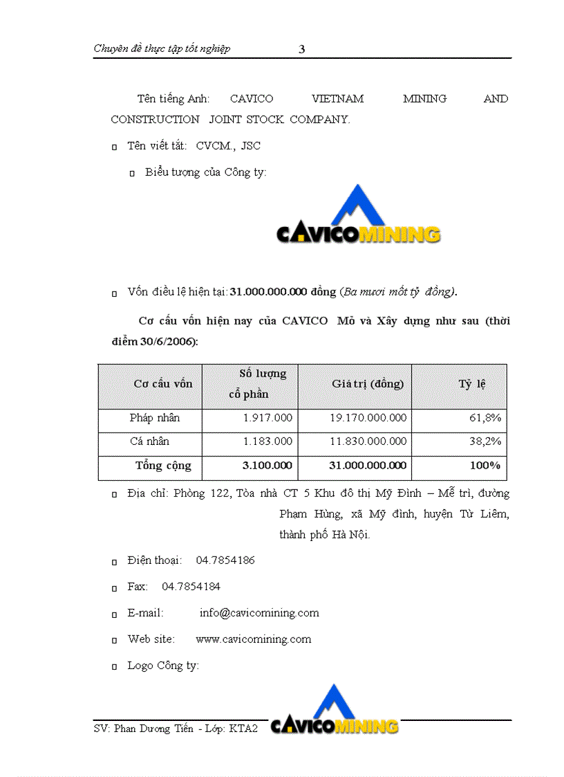 Hoàn thiện kế toán chi phí sản xuất và tính giá thành sản phẩm xây lắp tại Công ty cổ phần CAVICOVN KTM XD