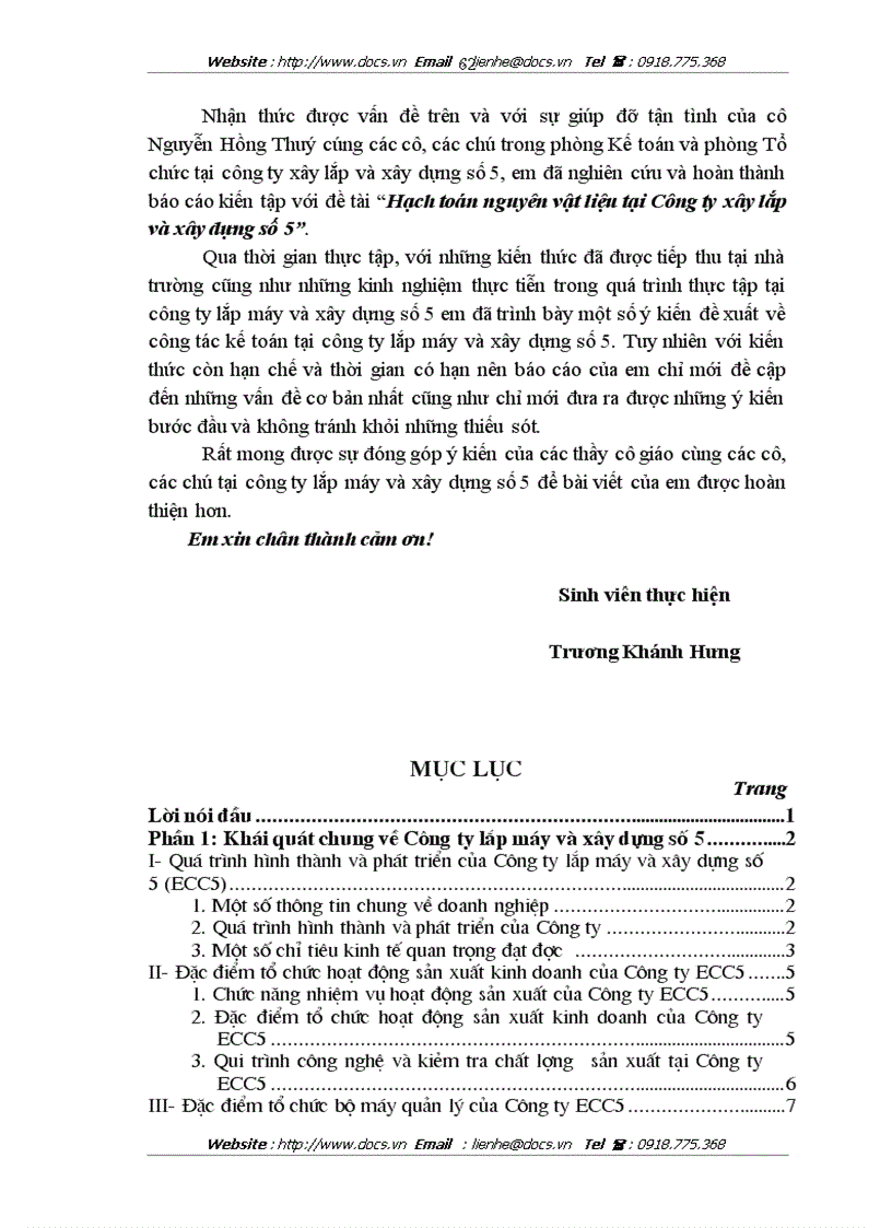 image for page Hạch toán nguyên vật liệu tại Công ty lắp máy và xây dựng số 5