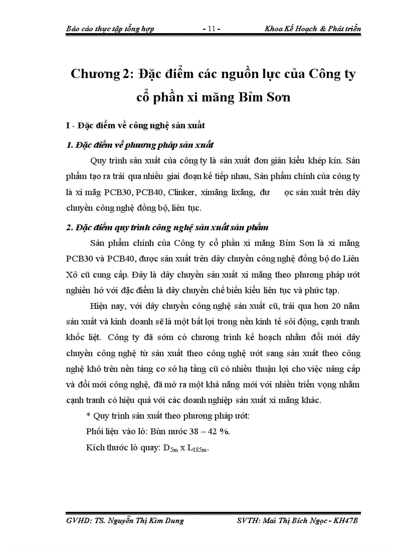 image for page Báo cáo Tại Công ty CP xi măng Bỉm Sơn