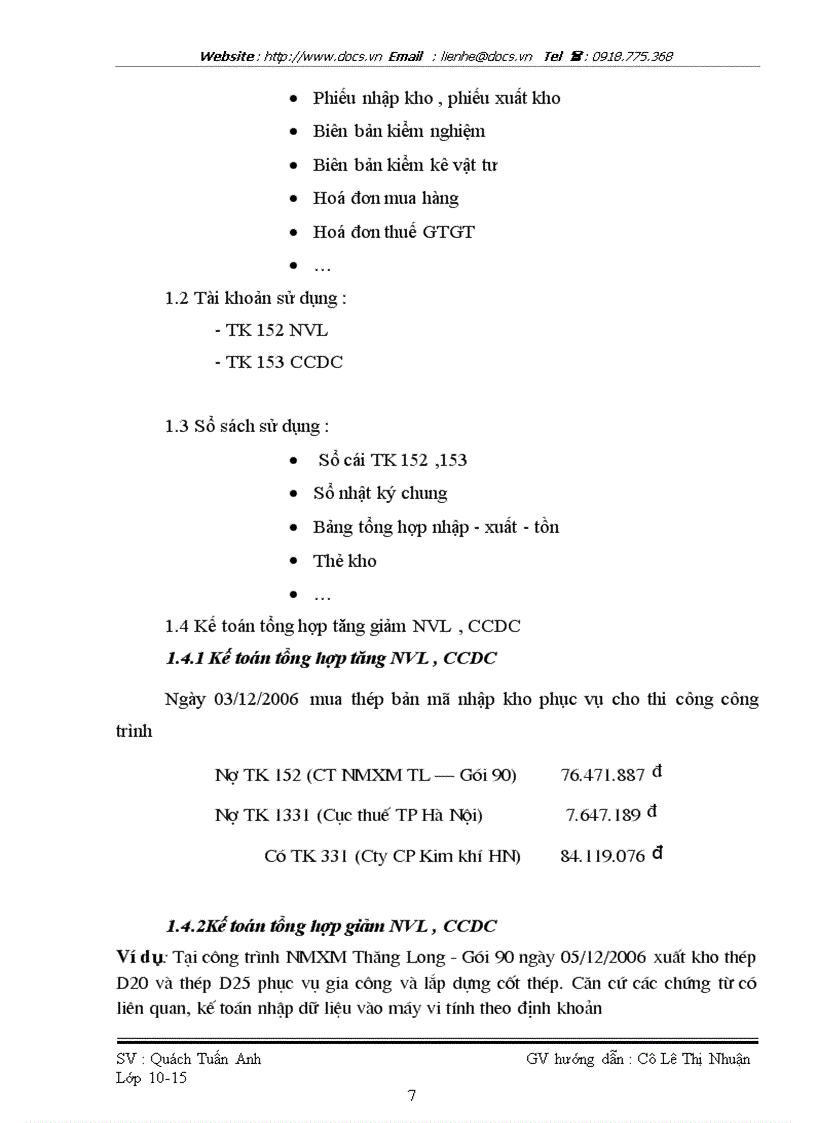 image for page Báo cáo Tại Công ty CP xây dựng Nội Thành lt KT gt