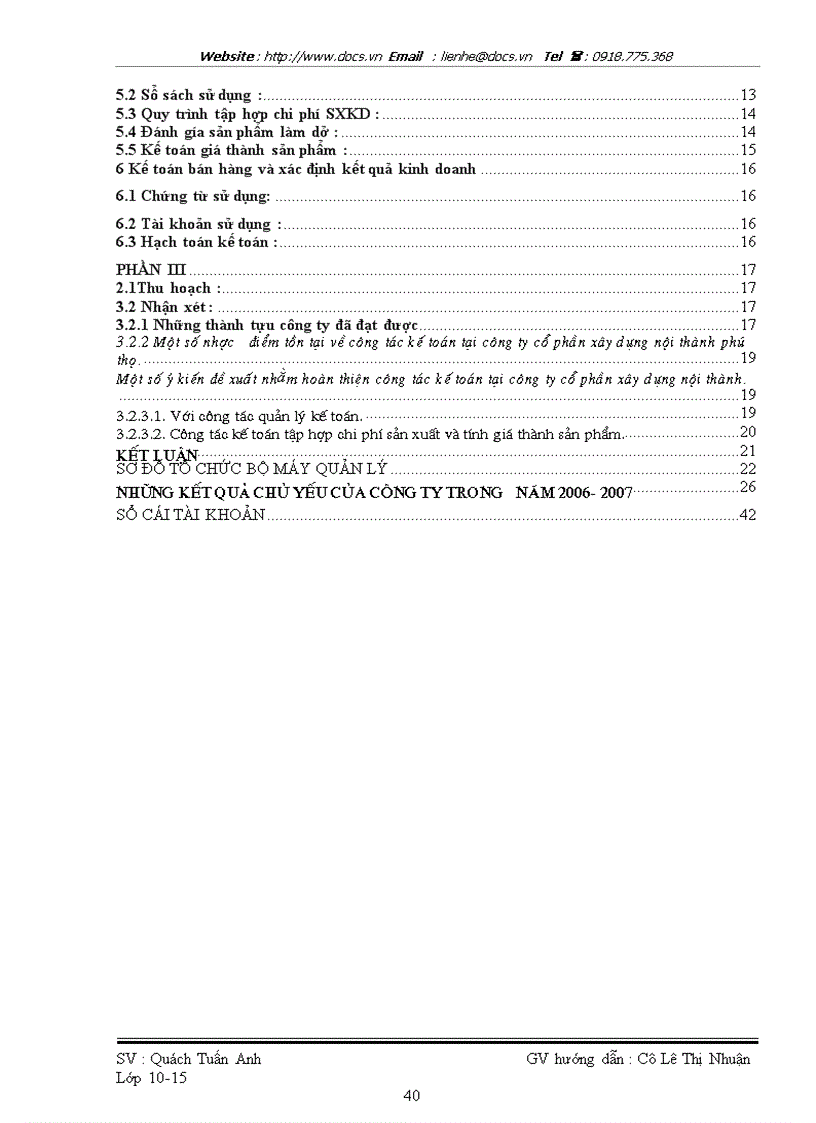 image for page Báo cáo Tại Công ty CP xây dựng Nội Thành lt KT gt