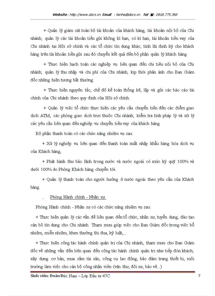 image for page Báo cáo Tại ngânhàng NHTMCP Ngoại Thương VietcomBank Chi nhánh Thành Công lt NHa gt