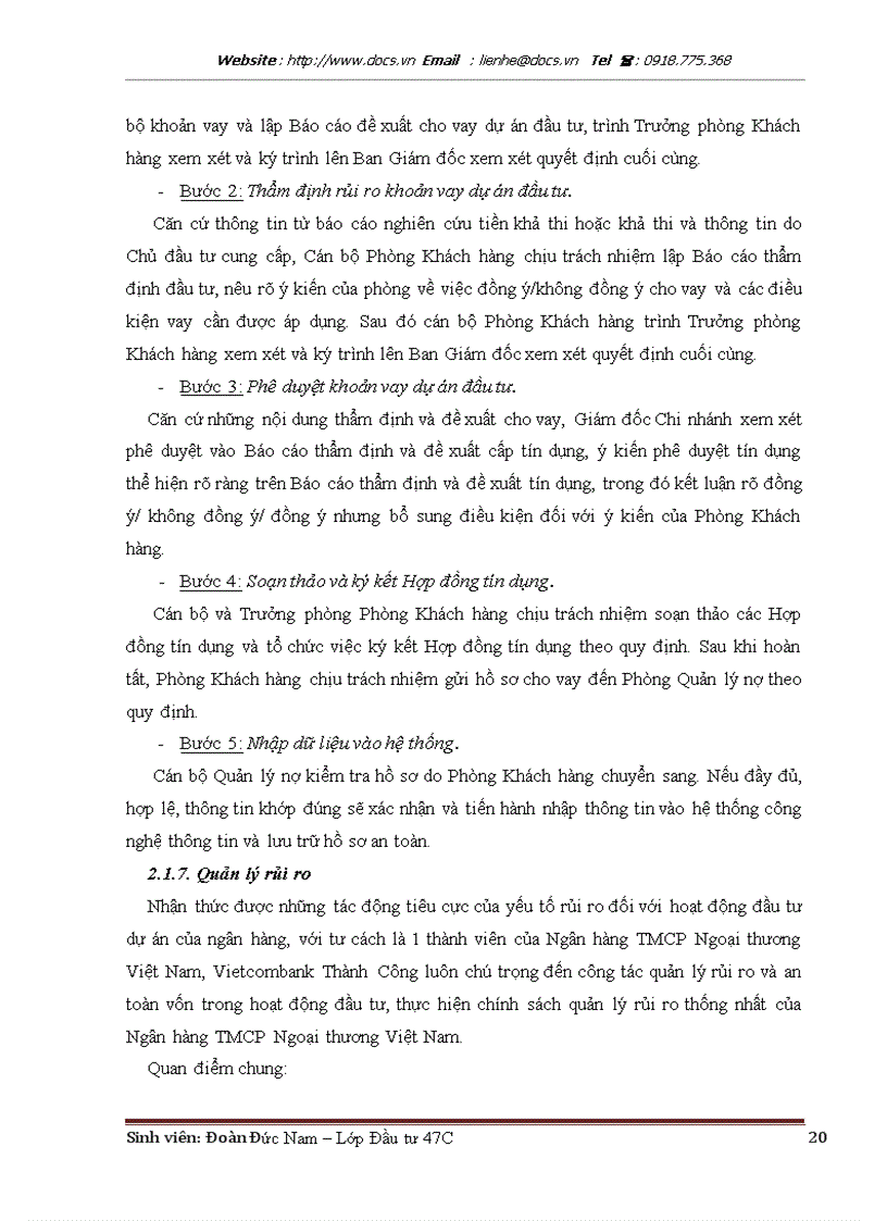 image for page Báo cáo Tại ngânhàng NHTMCP Ngoại Thương VietcomBank Chi nhánh Thành Công lt NHa gt