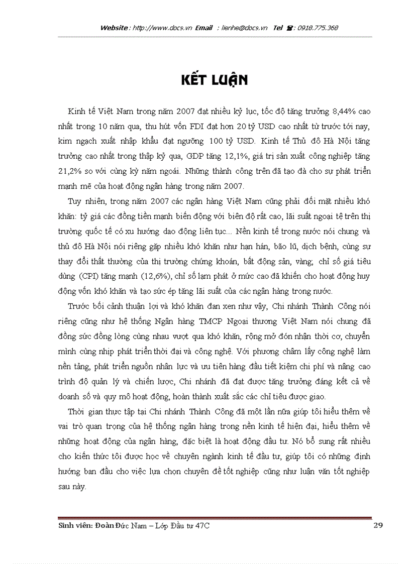 image for page Báo cáo Tại ngânhàng NHTMCP Ngoại Thương VietcomBank Chi nhánh Thành Công lt NHa gt