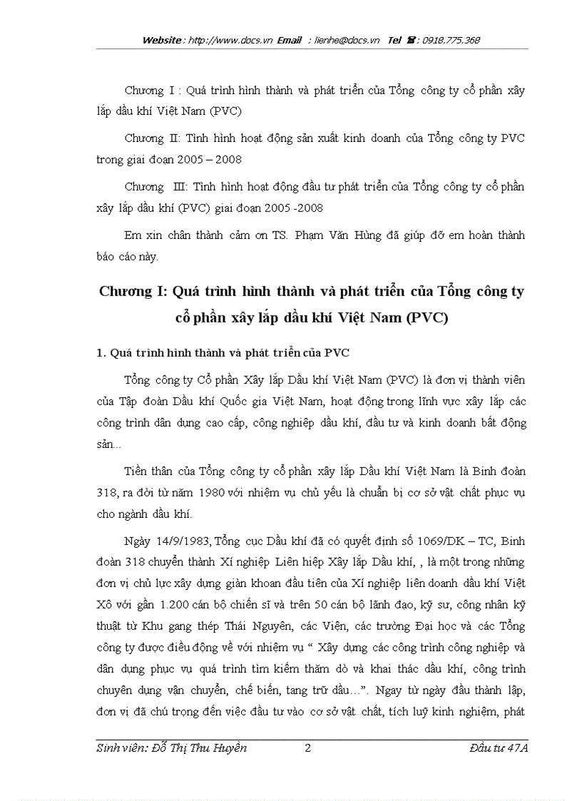 image for page Báo cáo Tại Tổng Công ty CP xây lắp dầu khí Việt Nam PVC