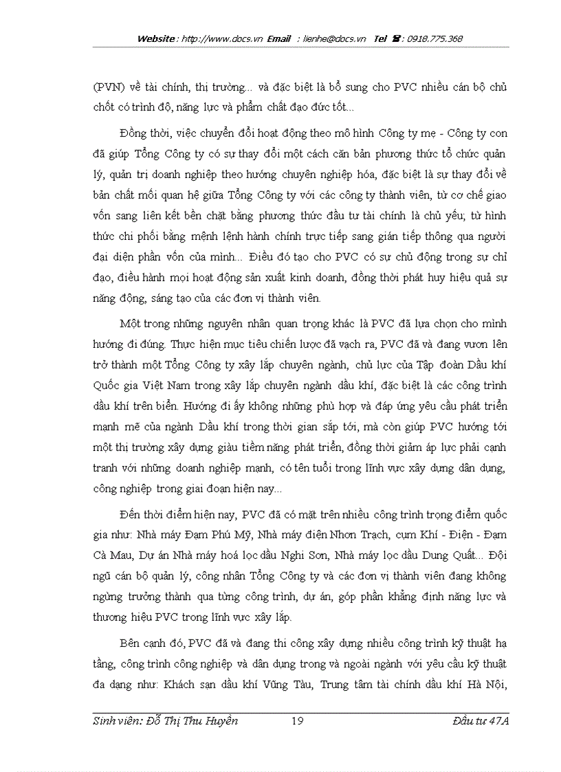 image for page Báo cáo Tại Tổng Công ty CP xây lắp dầu khí Việt Nam PVC