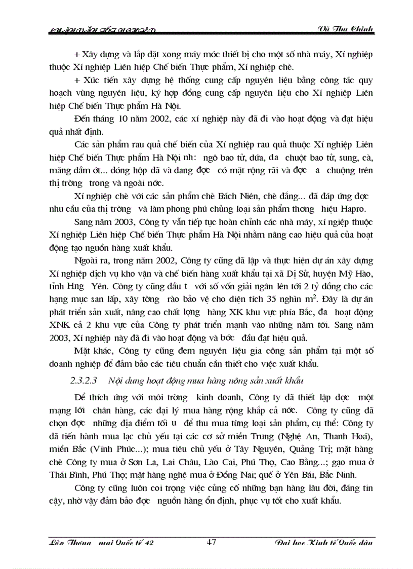 image for page Tạo nguồn và mua hàng nông sản xuất khẩu tại Công ty Sản xuất Dịch vụ Xuất nhập khẩu Nam Hà Nội HAPRO Thực trạng và giải pháp