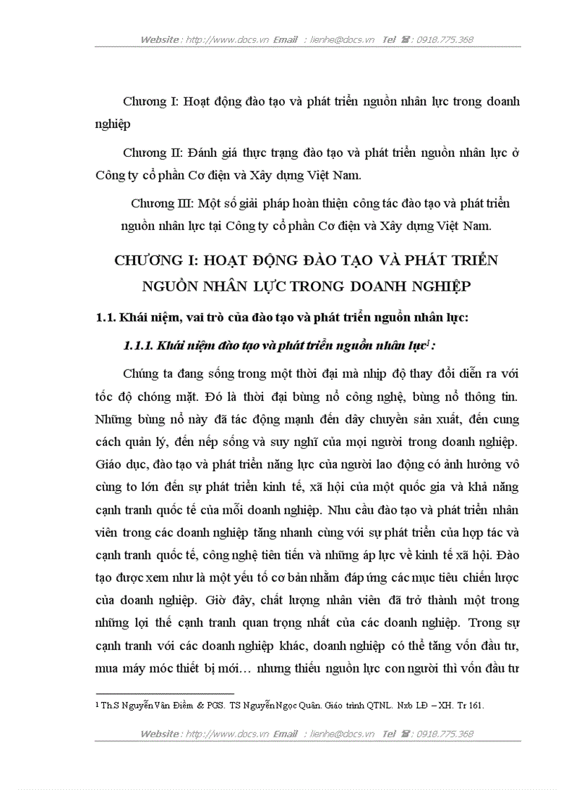 image for page Hoàn thiện công tác đào tạo và phát triển nguồn nhân lực ở Công ty Cổ phần Cơ khí và Xây dựng Việt Nam