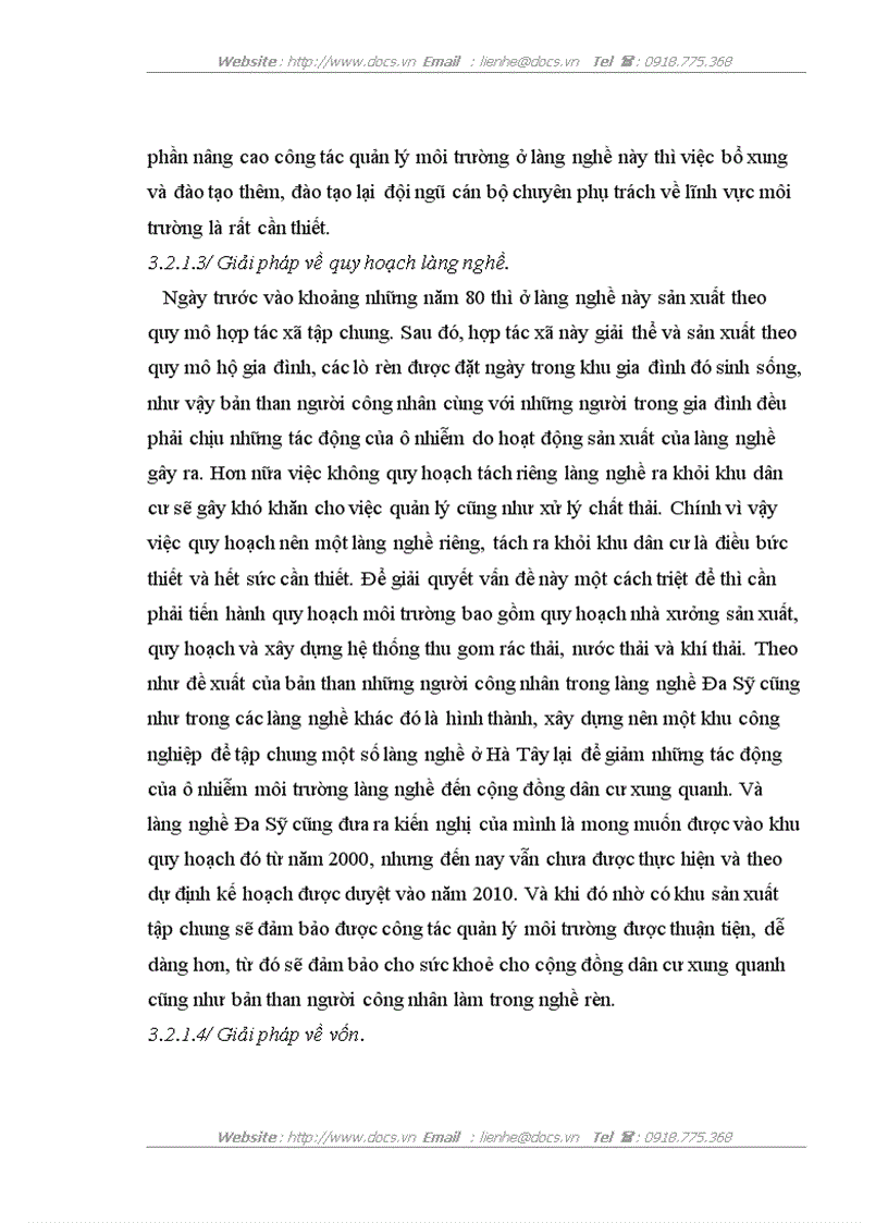 image for page Hoạt động hiện trạng môi trường tại làng nghề Đa Sỹ