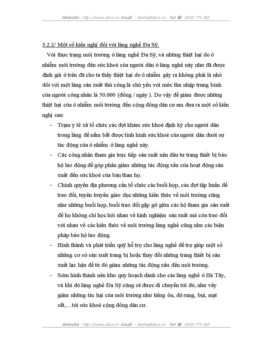 image for page Hoạt động hiện trạng môi trường tại làng nghề Đa Sỹ