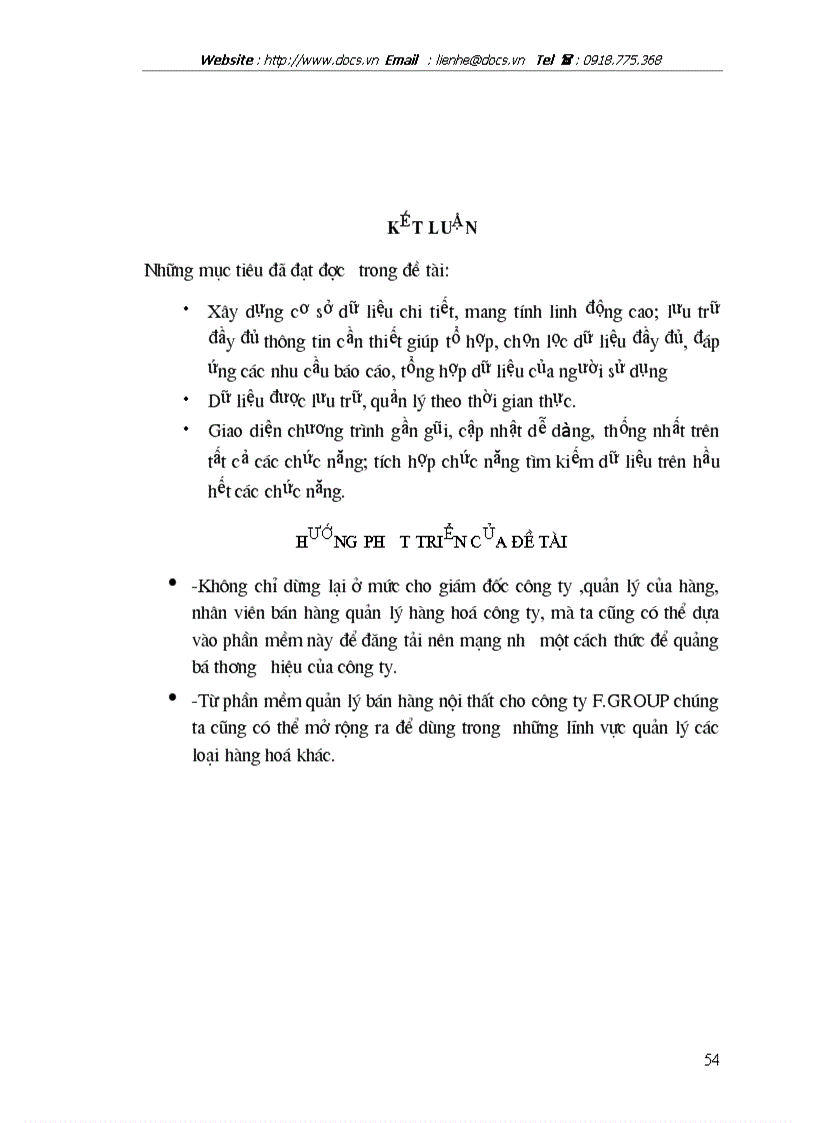 image for page Phân tích thiết kế và xây dựng phần mềm quản lý bán hàng nội thất của Công ty F GOUP