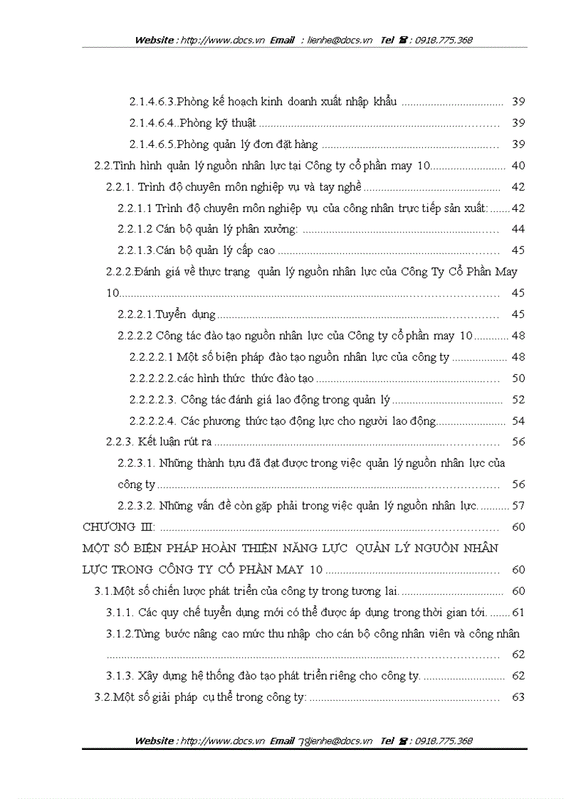 image for page 1số giải pháp nhằm nâng cao hiệu quả quản lý nguồn nhân lực của Công ty CP May 10