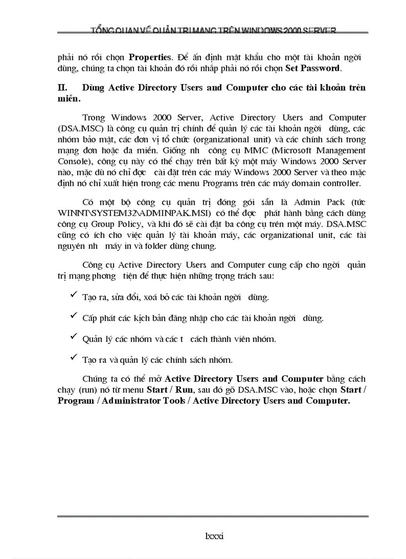 image for page Tổng quan về quản trị mạng trên Windows 2000 Server