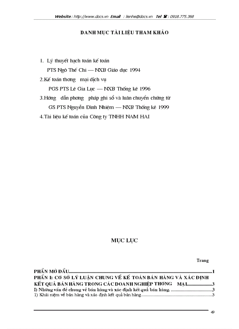 image for page Hoàn thiện công tác kế toán bán hàng và xác định kết quả bán hàng tại Công ty TNHH Nam Hai lt KTDNTM gt