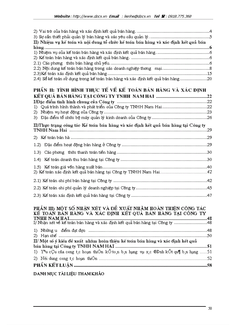 image for page Hoàn thiện công tác kế toán bán hàng và xác định kết quả bán hàng tại Công ty TNHH Nam Hai lt KTDNTM gt