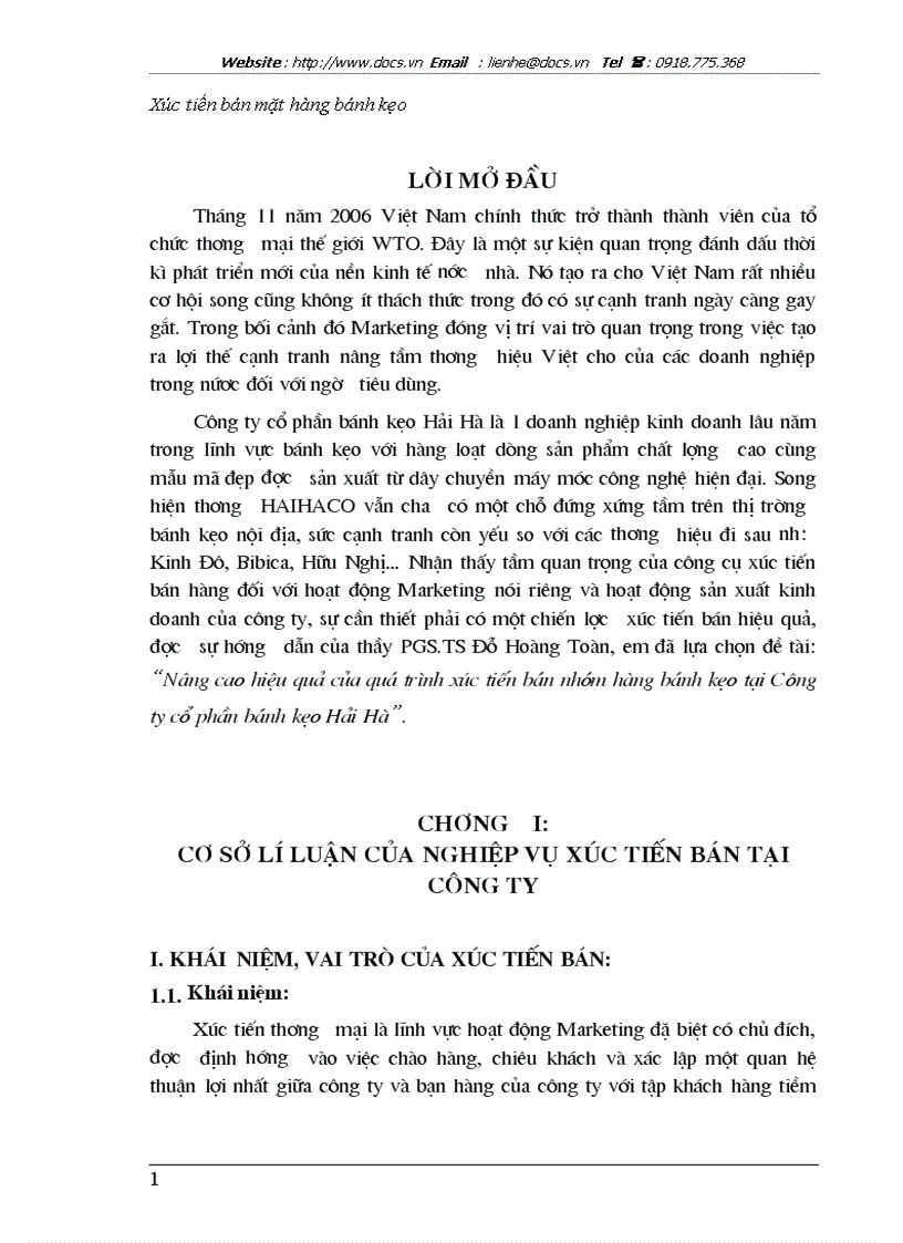 image for page Nâng cao hiệu quả của quá trình xúc tiến bán nhóm hàng bánh kẹo tại Công ty CP bánh kẹo Hải Hà