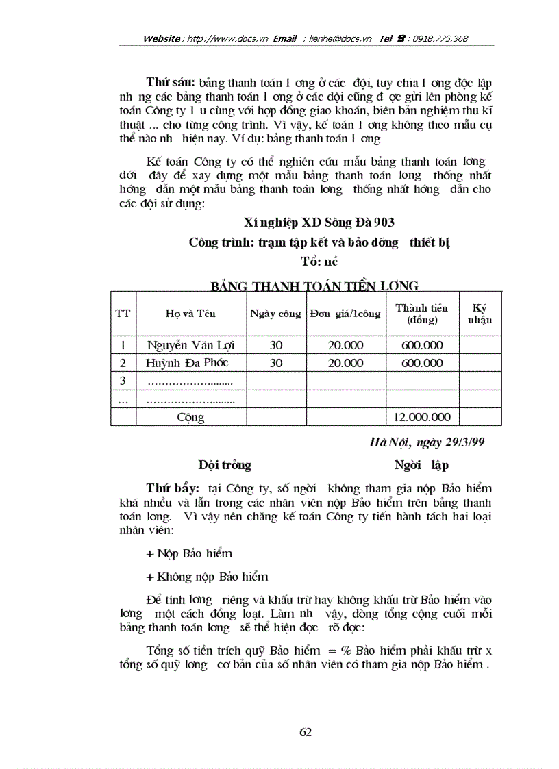 image for page Hạch toán tiền lương và bảo hiểm