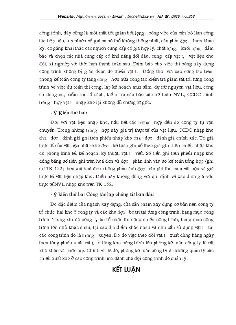 image for page Tổ chức công tác kế toán nguyên vật liệu công cụ dụng cụ ở Công ty cổ phần xây dựng Phương Nam