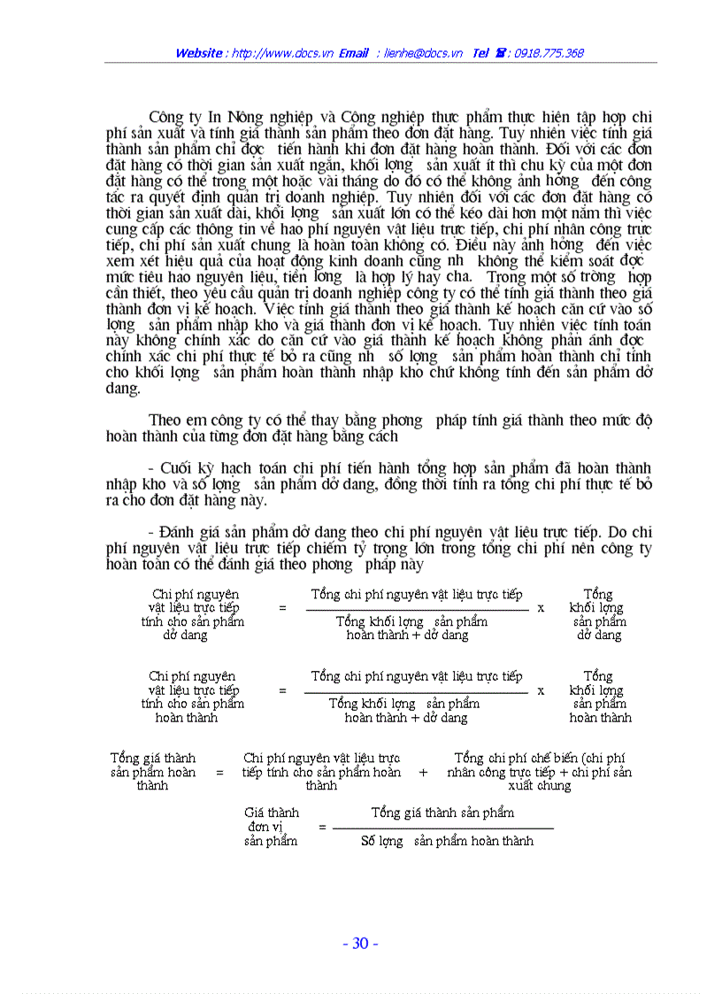 image for page Hạch toán chi phí sản xuất và tính giá thành sản phẩm tại công ty In Nông nghiệp và Công nghiệp thực phẩm