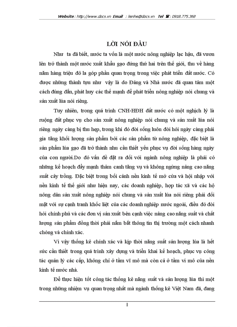 image for page Vận dụng các phương pháp điều tra chọn mẫu trong thống kê năng suất sản lượng lúa