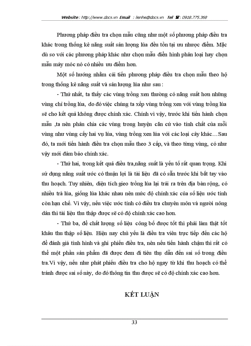image for page Vận dụng các phương pháp điều tra chọn mẫu trong thống kê năng suất sản lượng lúa