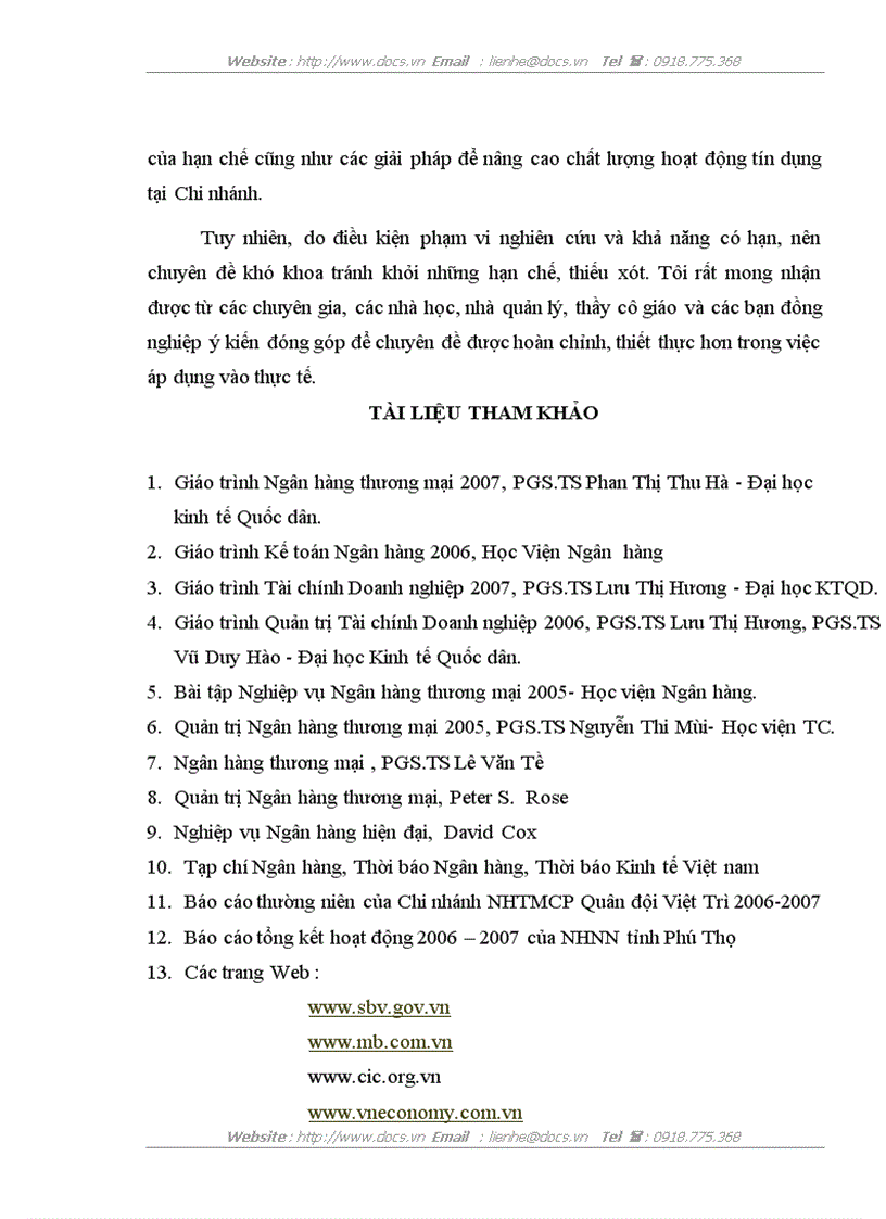 image for page Nâng cao chất lượng tín dụng tại Chi nhánh Ngân hàng TMCP Quân đội Việt Trì