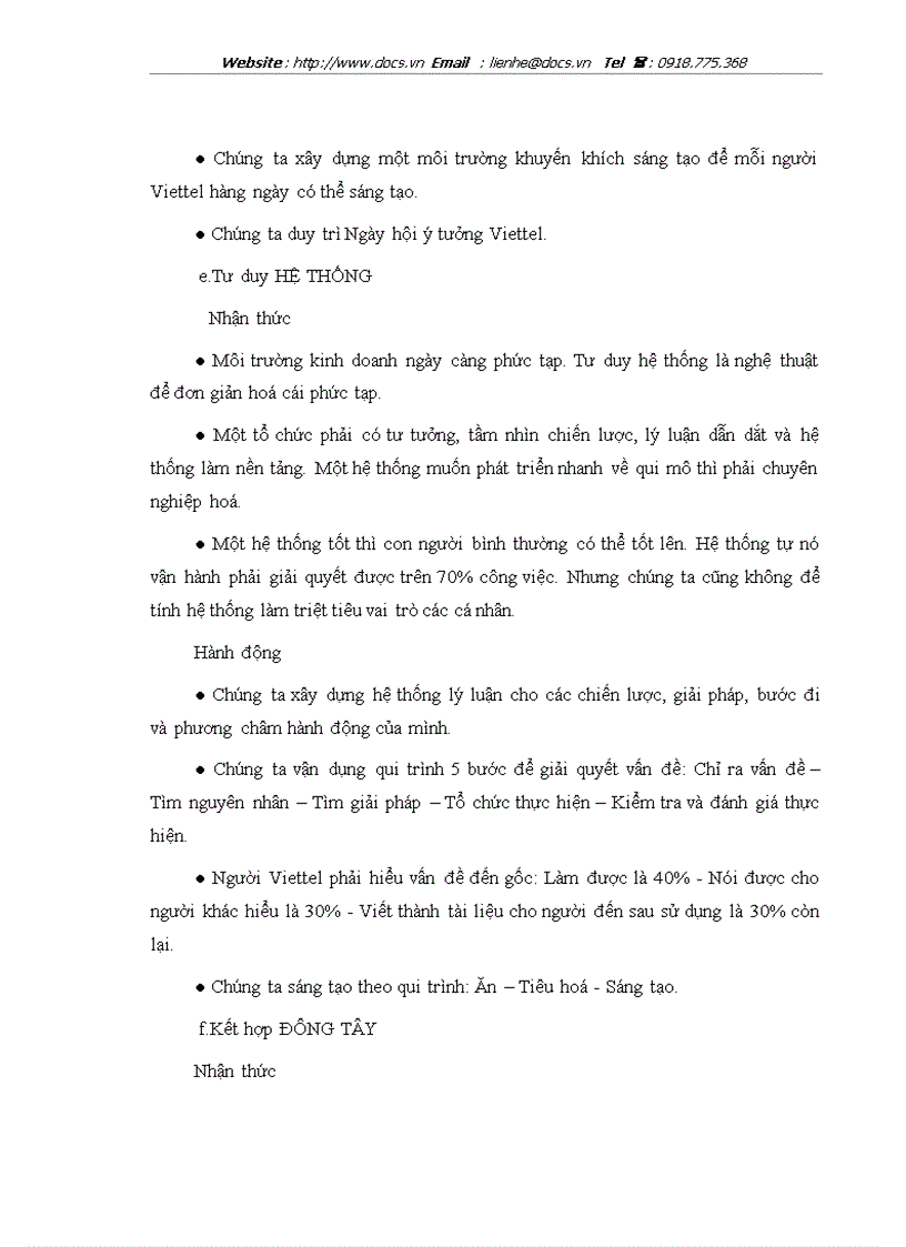 image for page Văn hoá Doanh nghiệp Tổng Công ty Viễn thông Quân đội Viettel lt văn hoá gt