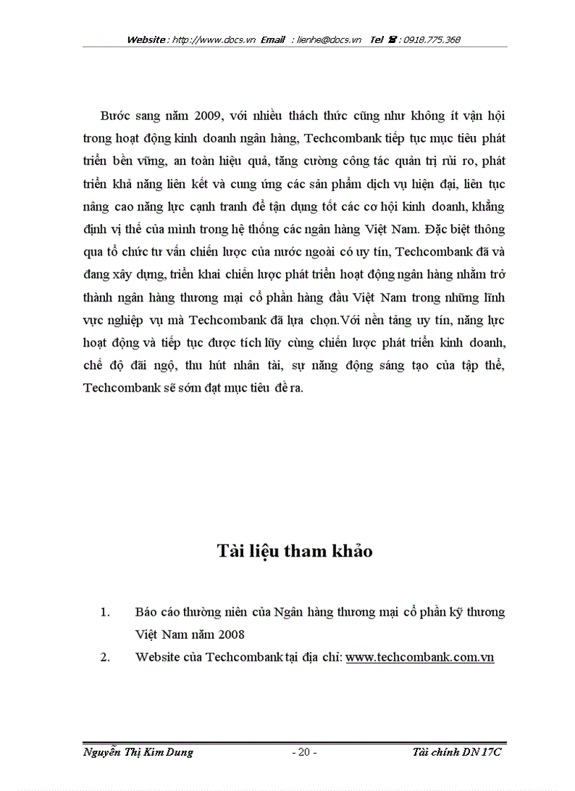 image for page Báo cáo Tại ngânhàng NHTMCP Kỹ Thương TechcomBank lt NHa gt