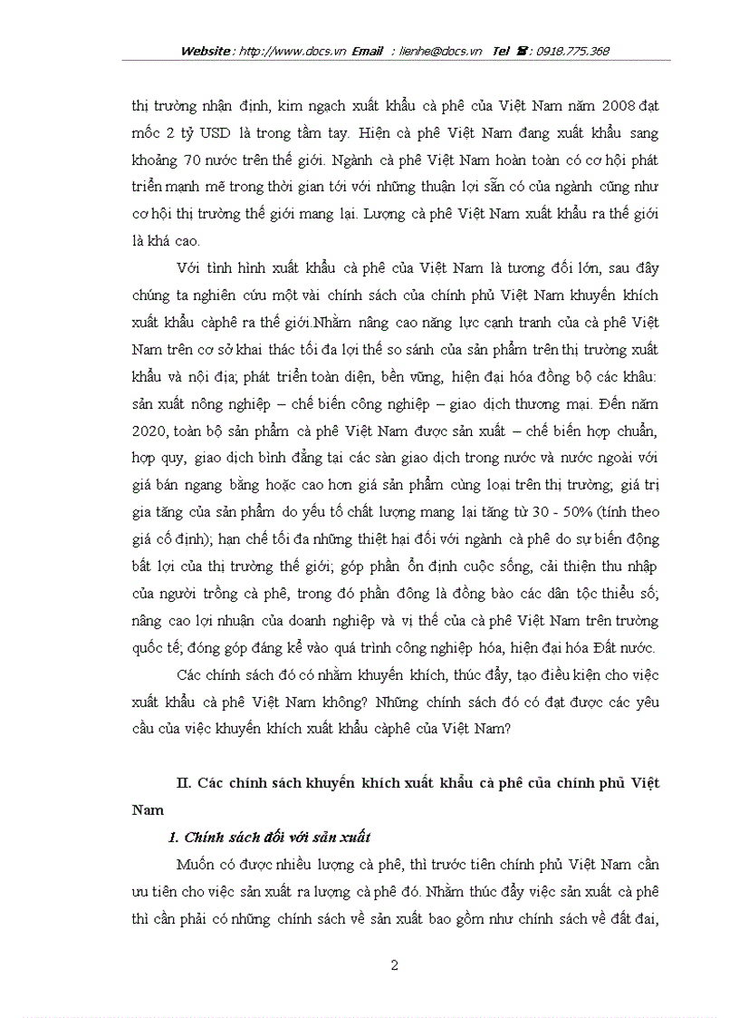 image for page Các chính sách khuyến khích xuất khẩu đối với mặt hàng cà phê của chính phủ Việt Nam