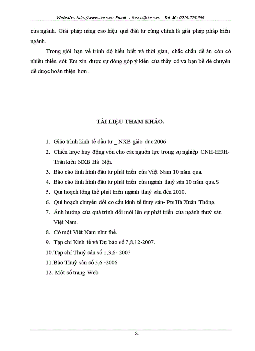 image for page Thực trạng đầu tư phát triển ngành thuỷ sản Việt Nam giai đoạn 2003 2007