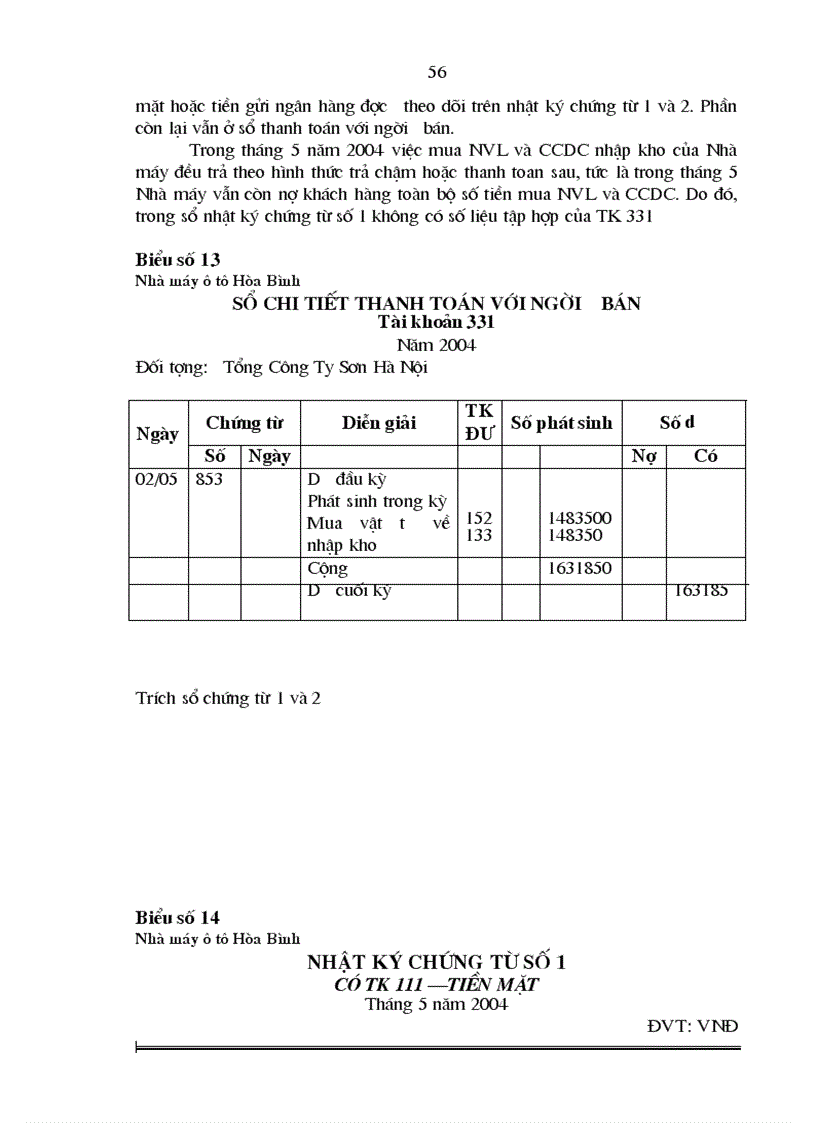 image for page Hoàn thiện công tác kế toán nguyên vật liệu và công cụ dụng cụ tại Nhà máy ô tô Hòa Bình
