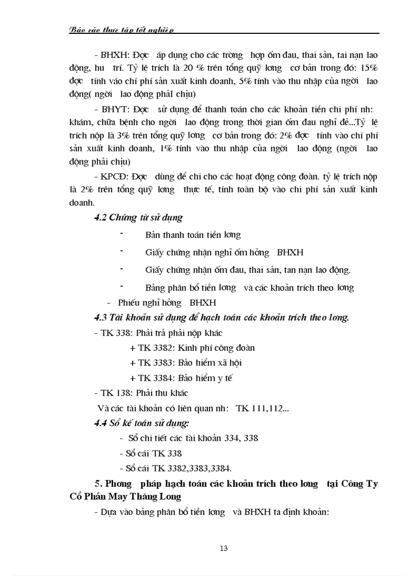 image for page Hạch toán công tác kế toán tiền lương và các khoản trích theo lương tại công ty cổ phần may thăng long