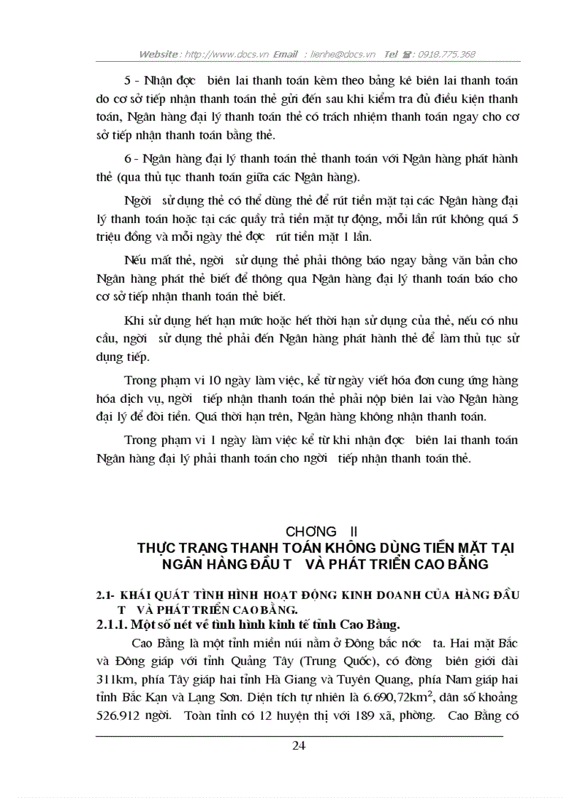 image for page Một số vấn đề về Thanh toán không dùng tiền mặt tại NHĐT PT Cao Bằng Thực trạng và giải pháp