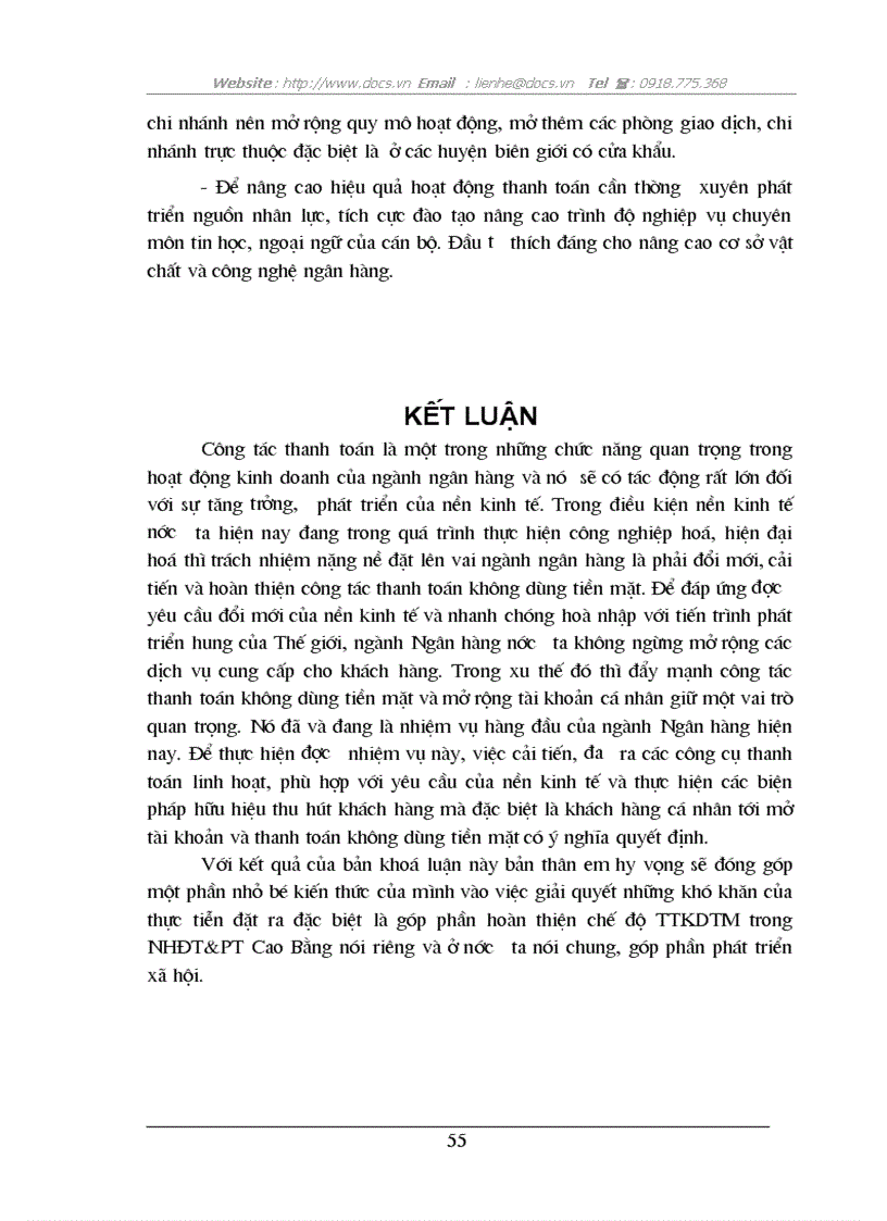 image for page Một số vấn đề về Thanh toán không dùng tiền mặt tại NHĐT PT Cao Bằng Thực trạng và giải pháp