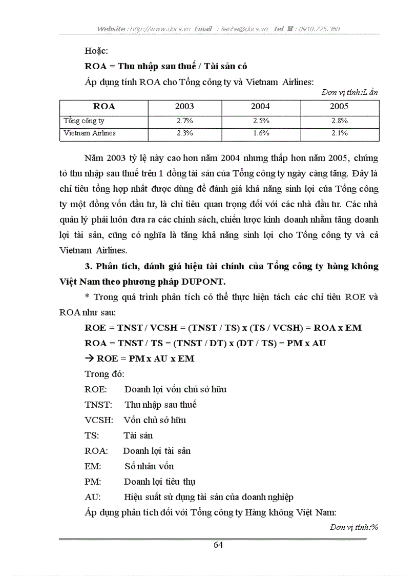 image for page Phân tích tài chính và nâng cao hiệu quả tài chính của Tổng công ty Hàng không Việt Nam