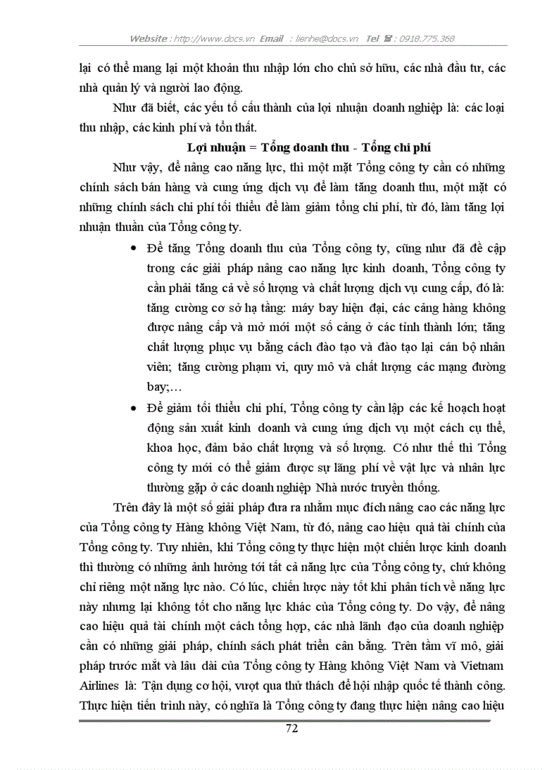 image for page Phân tích tài chính và nâng cao hiệu quả tài chính của Tổng công ty Hàng không Việt Nam