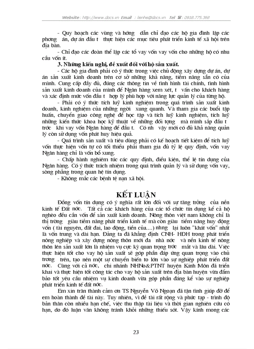 image for page Giải pháp nâng cao hiệu quả cho vay đối với hộ sản xuất ở Ngân hàng nông nghiệp huyện Kinh Môn tỉnh Hải Dương