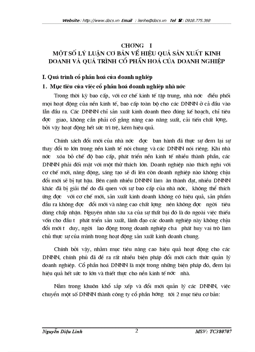 image for page Vấn đề hiệu quả của hoạt động sản xuất kinh doanh sau cổ phần hoá doanh nghiệp ở Công ty cổ phần hoá phẩm Ba Nhất