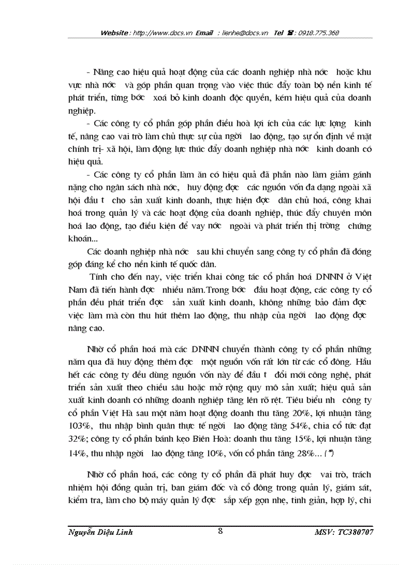 image for page Vấn đề hiệu quả của hoạt động sản xuất kinh doanh sau cổ phần hoá doanh nghiệp ở Công ty cổ phần hoá phẩm Ba Nhất