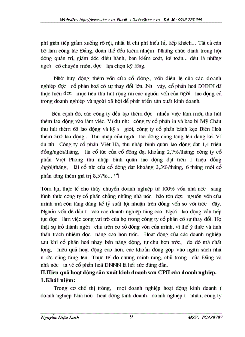 image for page Vấn đề hiệu quả của hoạt động sản xuất kinh doanh sau cổ phần hoá doanh nghiệp ở Công ty cổ phần hoá phẩm Ba Nhất